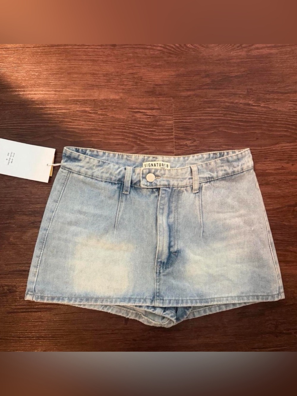 Signature8 Light Washed Denim Mini Skirt from These Three Boutique